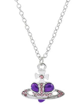 Halskette mit Kreuz- und Herzanhänger aus Strass